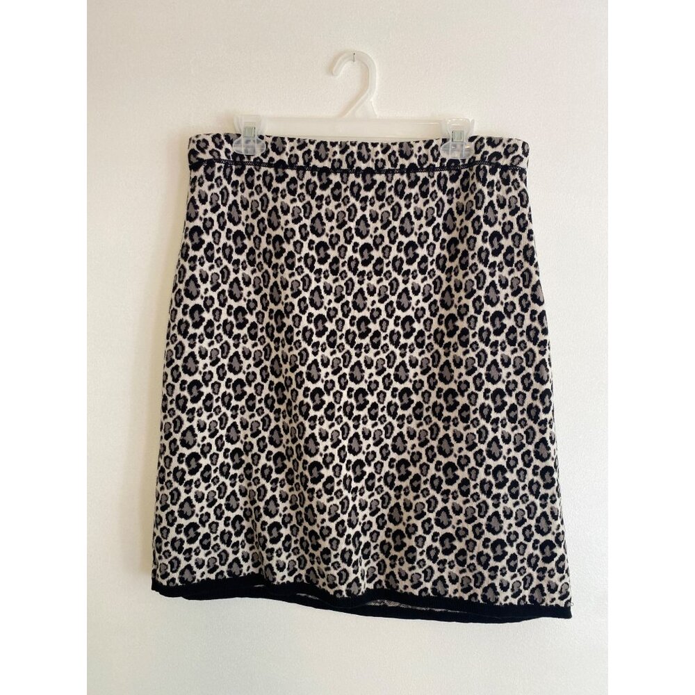 Leopard Print Cotton Skirt By Parkhurst Size L Made In Canada